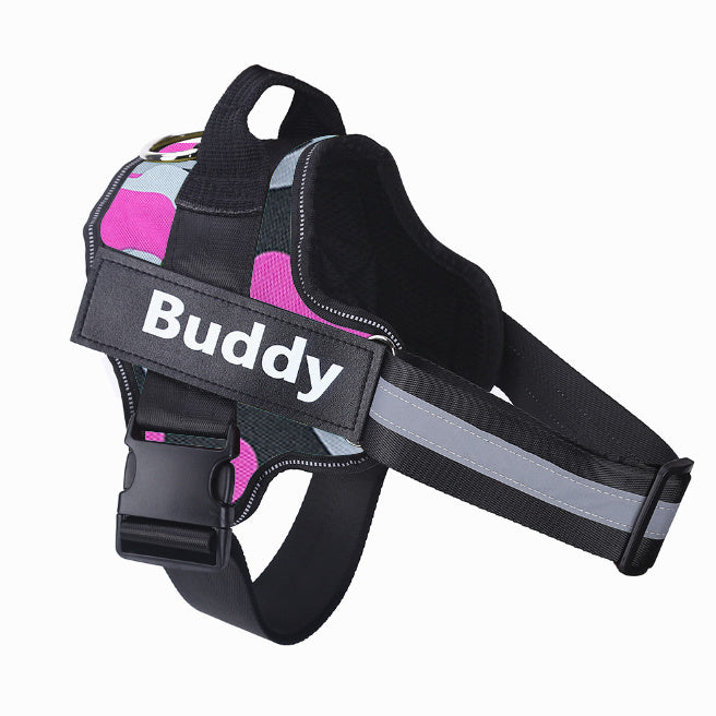 Galuxia Personalized Dog Harness NO PULL Reflective Breathable Adjustable Pet Harness Vest For Small Large Dog Custom Patch Pet Supplies