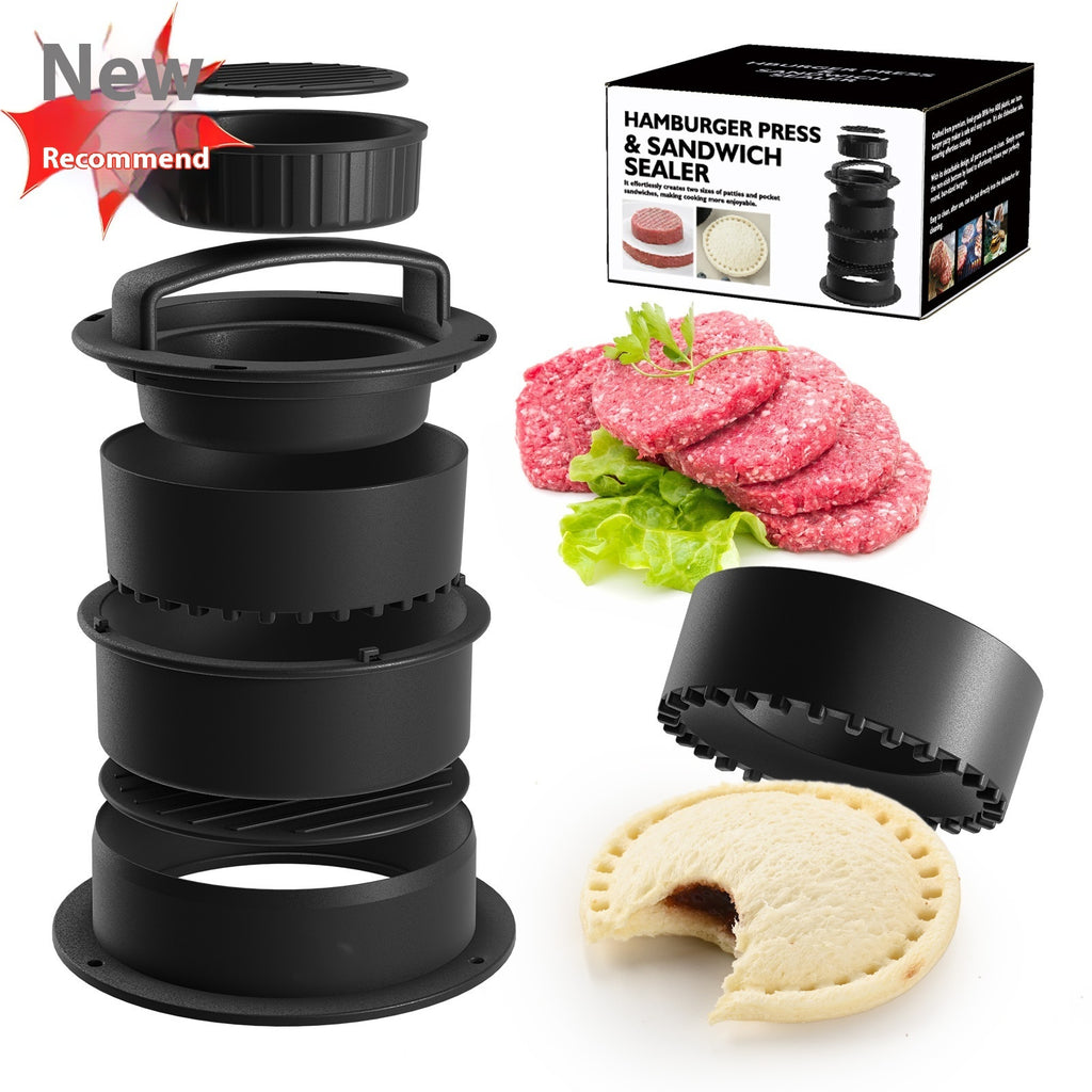 Galuxia ABS Hamburger Meat Pressing Machine Sandwich Cut Four-in-one Kitchen Gadgets