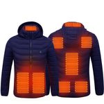 Galuxia Men Heated Puffer Jacket Electric Heating Coat Insulated Hood Windbreaker 9Heat Zones