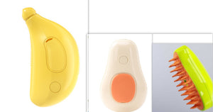Galuxia Steamy Cat Brush Cat Dog Grooming Comb Electric Self Cleaning Steam Cat Brush For Massage Avocado Shape Pet Spray Cat Grooming