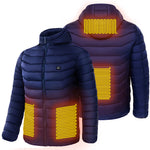 Galuxia Men Heated Puffer Jacket Electric Heating Coat Insulated Hood Windbreaker 9Heat Zones