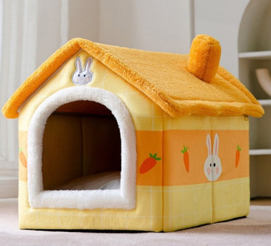 Galuxia Foldable Dog House Pet Cat Bed Winter Dog Villa Sleep Kennel Removable Nest Warm Enclosed Cave Sofa Pets Supplies