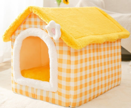 Galuxia Foldable Dog House Pet Cat Bed Winter Dog Villa Sleep Kennel Removable Nest Warm Enclosed Cave Sofa Pets Supplies