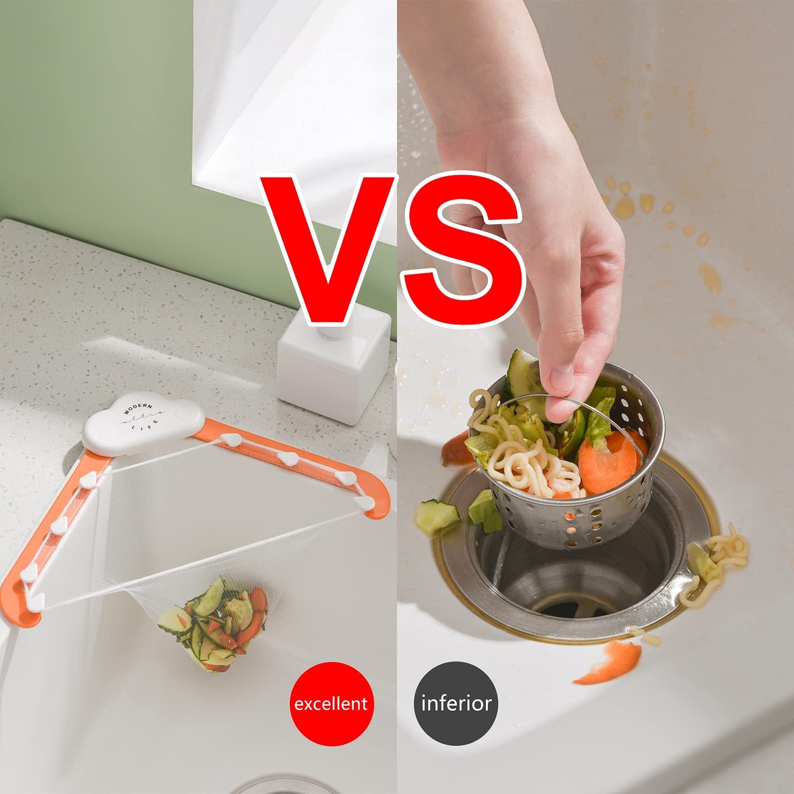 Galuxia Triangular Cloud Sink Drain Rack Kitchen Garbage Filter Screen Dish Washing Sink Leftovers Rice Anti-blocking Kitchen Gadgets