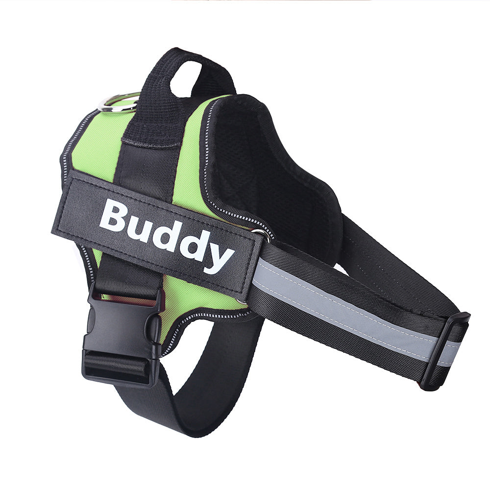 Galuxia Personalized Dog Harness NO PULL Reflective Breathable Adjustable Pet Harness Vest For Small Large Dog Custom Patch Pet Supplies