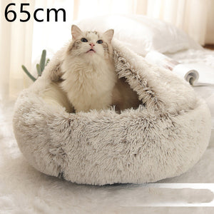 Galuxia 2 In 1 Dog And Cat Bed Pet Winter Bed Round Plush Warm Bed House Soft Long Plush Pets Bed Pet Products