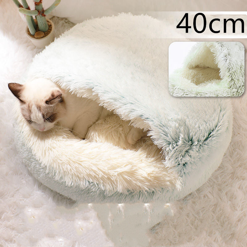 Galuxia 2 In 1 Dog And Cat Bed Pet Winter Bed Round Plush Warm Bed House Soft Long Plush Pets Bed Pet Products