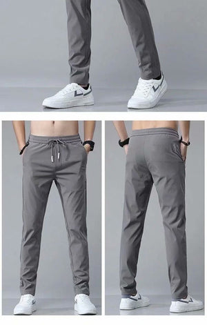 Galuxia Drawstring Trousers Thin Casual Pants Korean Version Loose Straight Sweatpants Mens Clothing