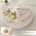 Galuxia 2 In 1 Dog And Cat Bed Pet Winter Bed Round Plush Warm Bed House Soft Long Plush Pets Bed Pet Products