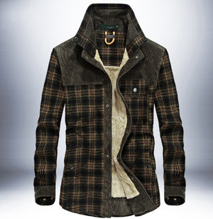 Galuxia Winter Jacket Men Thicken Warm Fleece Jackets Coats Pure Cotton Plaid Jacket Military Clothes