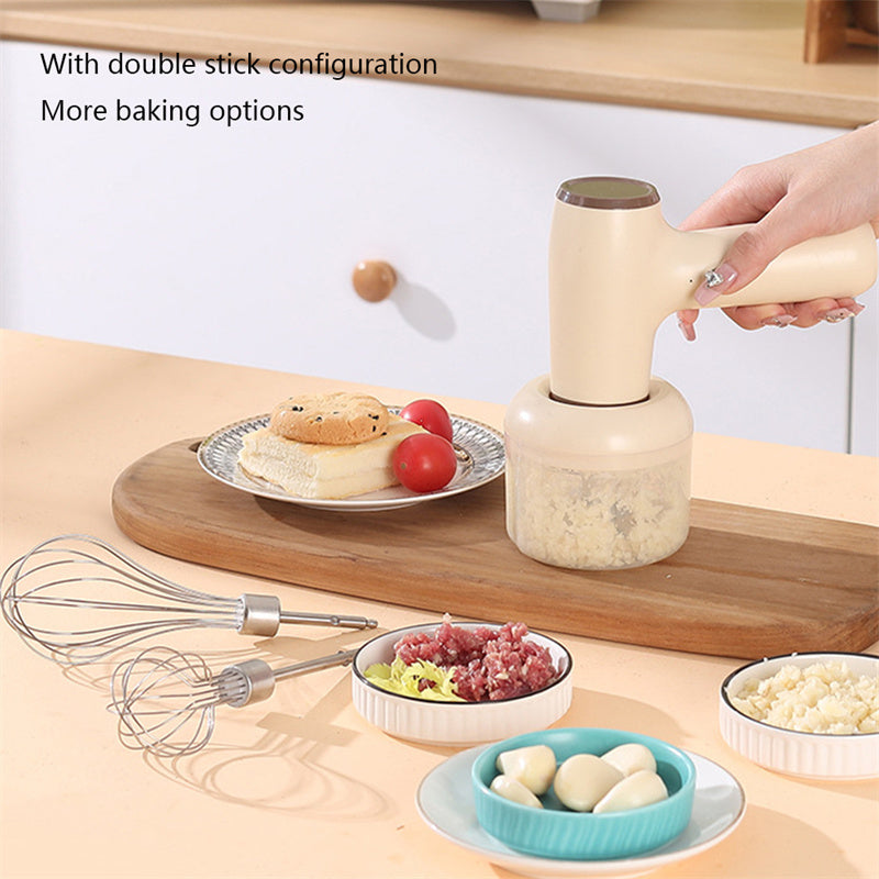 Galuxia 2 In 1 Electric Garlic Chopper USB Rechargeable Vegetable Chili Meat Ginger Masher Handheld Multipurpose Kitchen Gadgets