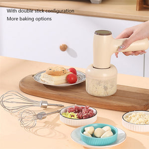 Galuxia 2 In 1 Electric Garlic Chopper USB Rechargeable Vegetable Chili Meat Ginger Masher Handheld Multipurpose Kitchen Gadgets