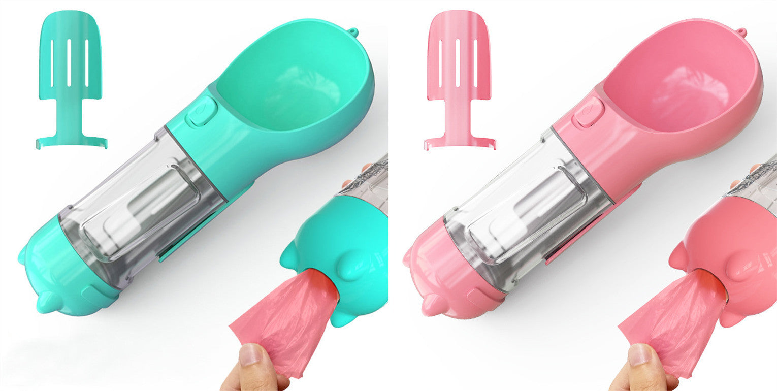 Galuxia Pet Water Bottle Feeder Bowl Garbage Bag Storage Portable Pet Outdoor Travel 3 In 1 Dog Water Bottle