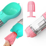 Galuxia Pet Water Bottle Feeder Bowl Garbage Bag Storage Portable Pet Outdoor Travel 3 In 1 Dog Water Bottle