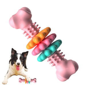 Galuxia Dog Chew Toy Dog Bone Type  Dogs Teeth Cleaning Toys Indestructible TPR Bone Chewing Bite Resistant Teething Toys  Pet Products