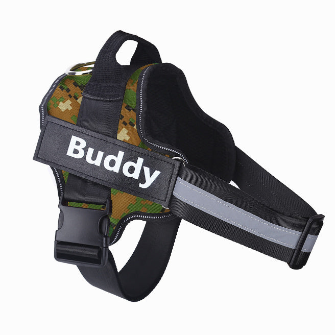 Galuxia Personalized Dog Harness NO PULL Reflective Breathable Adjustable Pet Harness Vest For Small Large Dog Custom Patch Pet Supplies