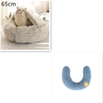 Galuxia 2 In 1 Dog And Cat Bed Pet Winter Bed Round Plush Warm Bed House Soft Long Plush Pets Bed Pet Products