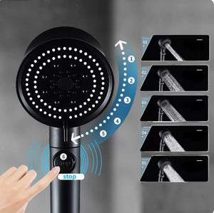 Galuxia Five-color Wind Turbine Shower Head 56 Speed Water Silicone Shower Head