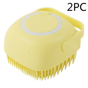 Galuxia Silicone Dog Bath Massage Gloves Brush Pet Cat Bathroom Cleaning Tool Comb Brush For Dog Can Pour Shampoo Dog Grooming Supplies