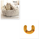 Galuxia 2 In 1 Dog And Cat Bed Pet Winter Bed Round Plush Warm Bed House Soft Long Plush Pets Bed Pet Products