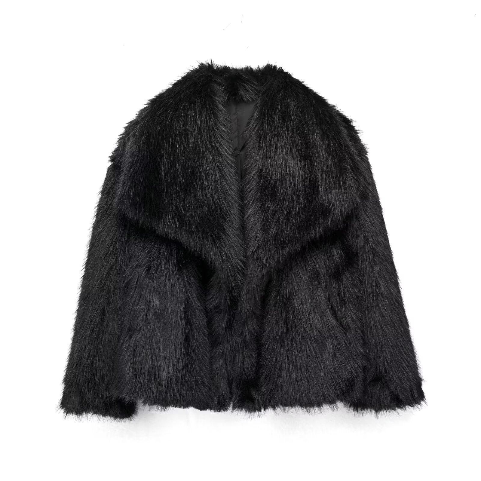 Galuxia Winter Plush Coat – Fashion Thicken Lapel Outerwear for Women