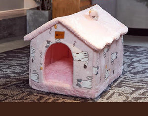 Galuxia Foldable Dog House Pet Cat Bed Winter Dog Villa Sleep Kennel Removable Nest Warm Enclosed Cave Sofa Pets Supplies
