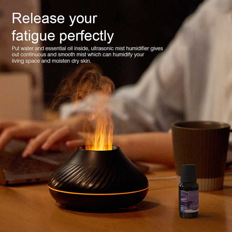 Galuxia Drop Shipping RGB 130ML Flame Humidifier Diffuser Aroma Essential Oil Fire Flame Aroma Diffuser
