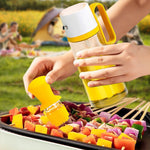 Galuxia 2 In 1 Oil Dispenser With Silicon Brush BBQ Oil Spray Glass Bottle Silicone For Barbecue Cooking Seasoning Bottle Kitchen Gadgets