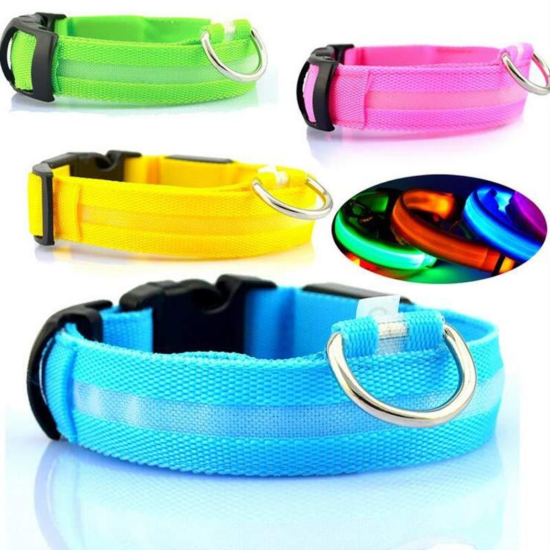 Galuxia Nylon LED Pet Dog Luminous Collar Night Safety Flashing Glow in Dark Dog Cat Leash Adjustable Pet Supplies