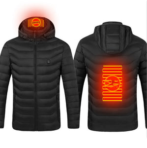 Galuxia New Heated Jacket Coat USB Electric Jacket Cotton Coat Heater Thermal Clothing Heating Vest Men's Clothes Winter