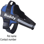 Galuxia Personalized Dog Harness NO PULL Reflective Breathable Adjustable Pet Harness Vest For Small Large Dog Custom Patch Pet Supplies