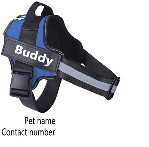 Galuxia Personalized Dog Harness NO PULL Reflective Breathable Adjustable Pet Harness Vest For Small Large Dog Custom Patch Pet Supplies