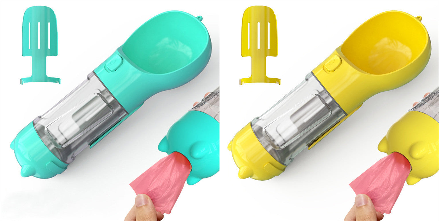Galuxia Pet Water Bottle Feeder Bowl Garbage Bag Storage Portable Pet Outdoor Travel 3 In 1 Dog Water Bottle