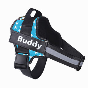 Galuxia Personalized Dog Harness NO PULL Reflective Breathable Adjustable Pet Harness Vest For Small Large Dog Custom Patch Pet Supplies