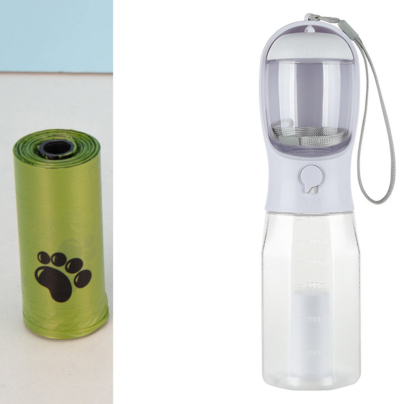 Galuxia Portable Cat Dog Water Bottle Food Feeder Drinker Poop Dispenser 3 In 1 Leak-proof Multifunctional Dog Water Bottle Pet Products