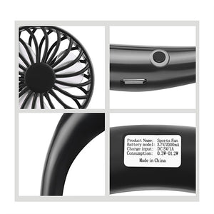 Galuxia Charging portable lazy fan student desktop fan hanging neck fan