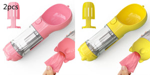 Galuxia Pet Water Bottle Feeder Bowl Garbage Bag Storage Portable Pet Outdoor Travel 3 In 1 Dog Water Bottle