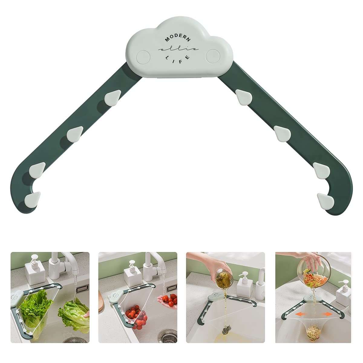 Galuxia Triangular Cloud Sink Drain Rack Kitchen Garbage Filter Screen Dish Washing Sink Leftovers Rice Anti-blocking Kitchen Gadgets