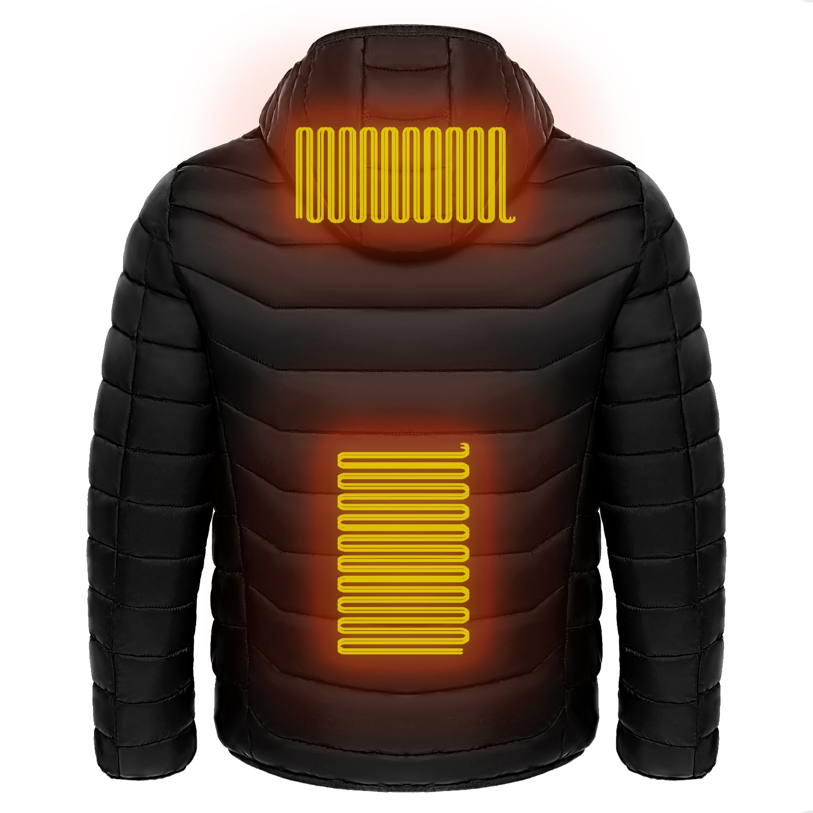 Galuxia Men Heated Puffer Jacket Electric Heating Coat Insulated Hood Windbreaker 9Heat Zones