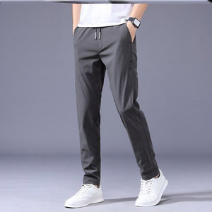 Galuxia Drawstring Trousers Thin Casual Pants Korean Version Loose Straight Sweatpants Mens Clothing