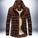 Galuxia Winter Jacket Men Thicken Warm Fleece Jackets Coats Pure Cotton Plaid Jacket Military Clothes