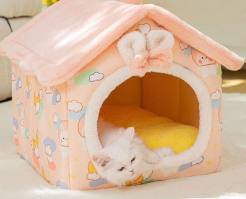 Galuxia Foldable Dog House Pet Cat Bed Winter Dog Villa Sleep Kennel Removable Nest Warm Enclosed Cave Sofa Pets Supplies