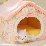 Galuxia Foldable Dog House Pet Cat Bed Winter Dog Villa Sleep Kennel Removable Nest Warm Enclosed Cave Sofa Pets Supplies