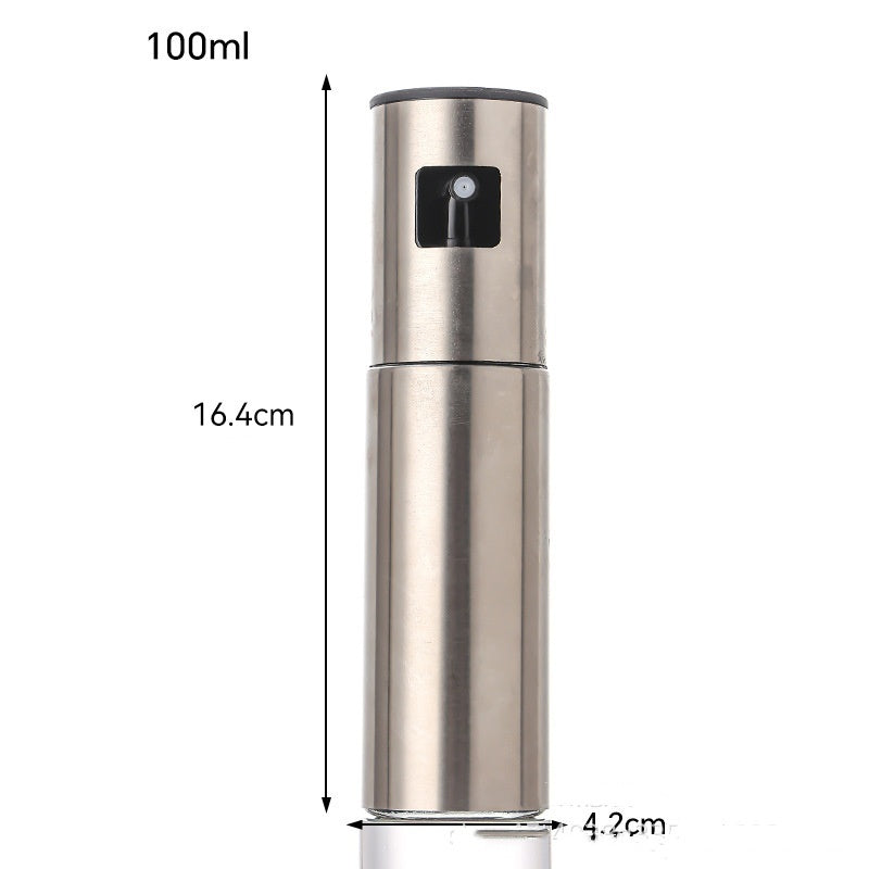 Galuxia Fuel Spray Can Household Kitchen Supplies Artifact Stainless Steel Oil Injection Bottle Spice Bottle Spray Press Type Barbecue Oil Bottle Kitchen Gadgets