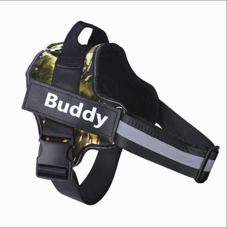 Galuxia Personalized Dog Harness NO PULL Reflective Breathable Adjustable Pet Harness Vest For Small Large Dog Custom Patch Pet Supplies