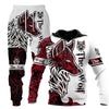Galuxia 3D Wolf Print Tracksuit Men Sportswear Hooded Sweatsuit Two Piece Outdoors Running Fitness Mens Clothing Jogging Set