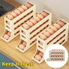 Galuxia Refrigerator 4-Layer Automatic Egg Roller Sliding Egg Tray Refrigerator Side Door Large Capacity Holder Egg Storage Box Kitchen Gadgets