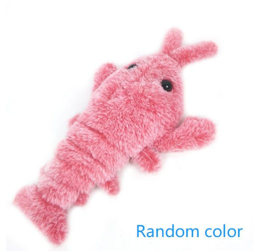 Galuxia Pet Toys Electric Jumping Shrimp USB Charging Simulation Lobster Funny Cat Plush Pets Toy