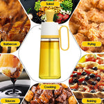 Galuxia 2 In 1 Oil Dispenser With Silicon Brush BBQ Oil Spray Glass Bottle Silicone For Barbecue Cooking Seasoning Bottle Kitchen Gadgets