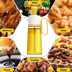 Galuxia 2 In 1 Oil Dispenser With Silicon Brush BBQ Oil Spray Glass Bottle Silicone For Barbecue Cooking Seasoning Bottle Kitchen Gadgets